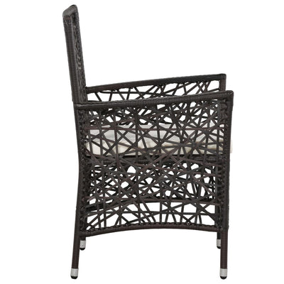 vidaXL Outdoor Chairs 2 pcs with Cushions Poly Rattan Grey