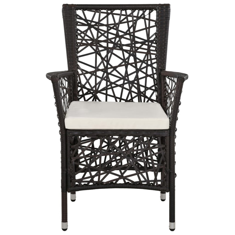 vidaXL Outdoor Chairs 2 pcs with Cushions Poly Rattan Grey