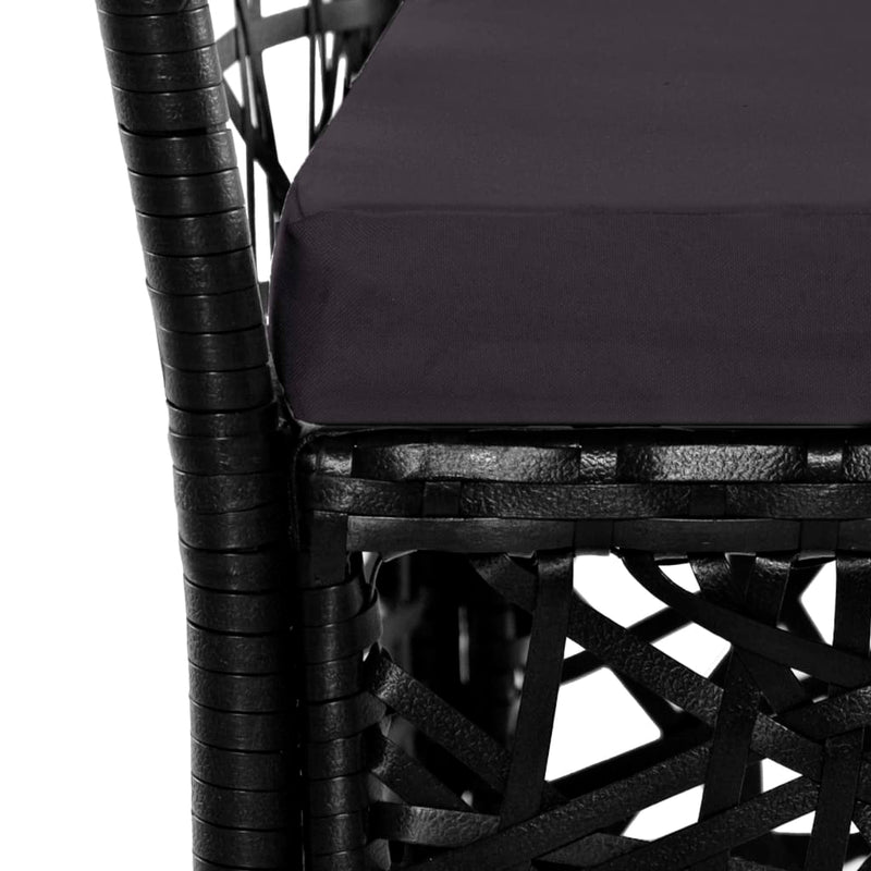 vidaXL 9 Piece Outdoor Dining Set Poly Rattan Black
