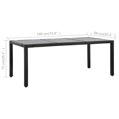 vidaXL 9 Piece Outdoor Dining Set Poly Rattan Black