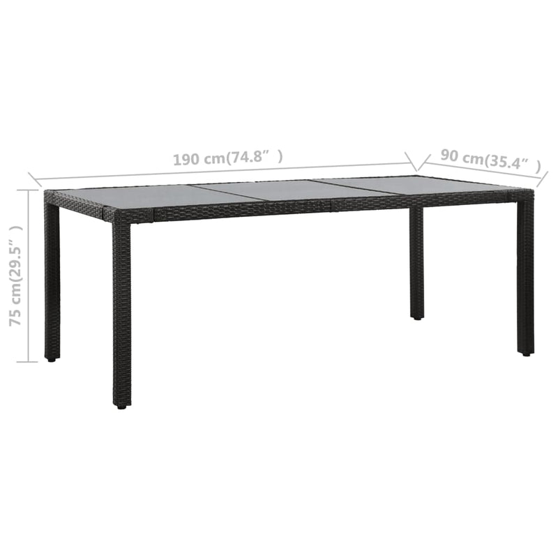 vidaXL 9 Piece Outdoor Dining Set Poly Rattan Black