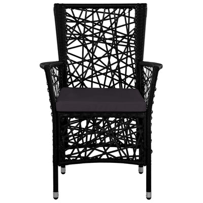 vidaXL Outdoor Chairs 2 pcs with Cushions Poly Rattan Grey