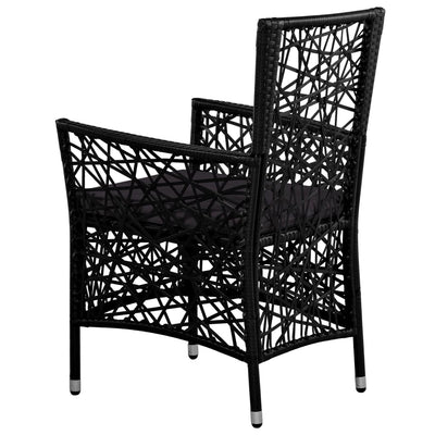 vidaXL Outdoor Chairs 2 pcs with Cushions Poly Rattan Grey