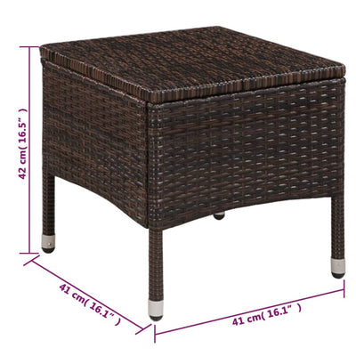 vidaXL Outdoor Chair and Stool with Cushions Poly Rattan Black