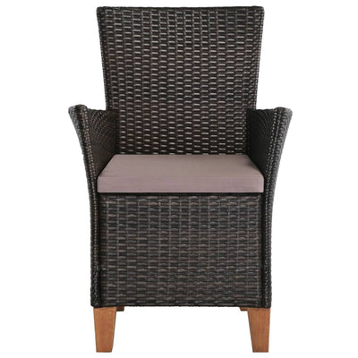 vidaXL Outdoor Chairs with Cushions 2 pcs Poly Rattan Black