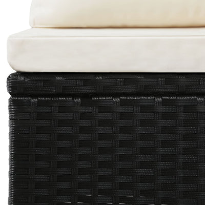 vidaXL 4 Piece Garden Lounge Set with Cushions Poly Rattan Black
