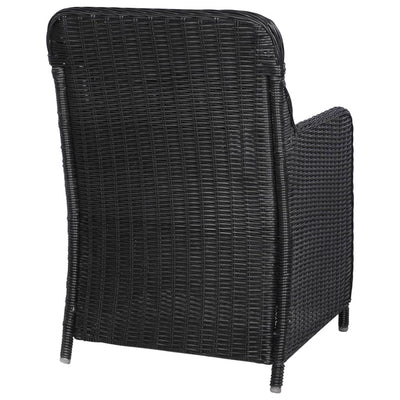 vidaXL Outdoor Chairs with Cushions 2 pcs Poly Rattan Black