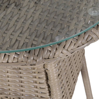 vidaXL 3 Piece Bistro Set with Cushions Poly Rattan Brown