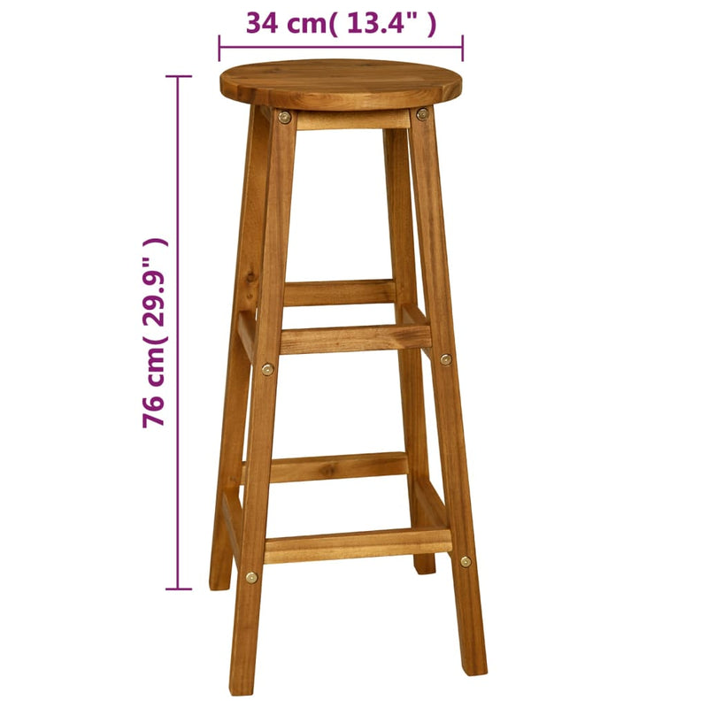 vidaXL 3 Piece Bar Set Solid Acacia Wood