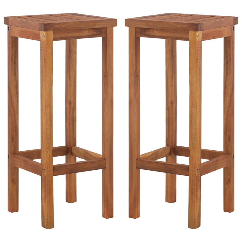 vidaXL Bar Chairs 2 pcs Solid Acacia Wood