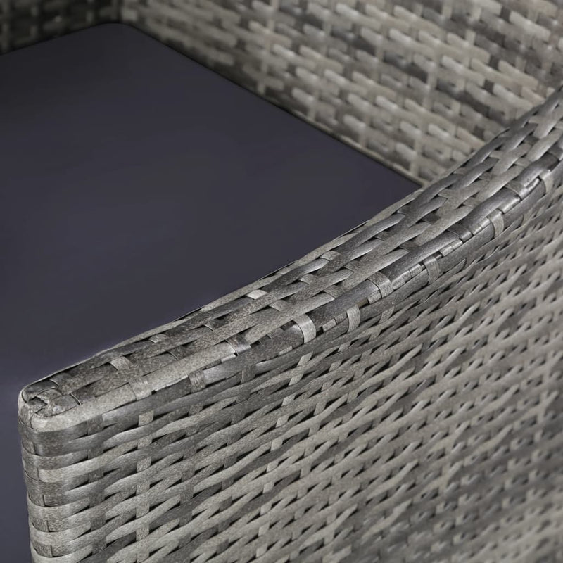 vidaXL 11 Piece Outdoor Dining Set with Cushions Poly Rattan Grey