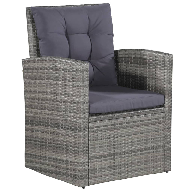 vidaXL 6 Piece Garden Lounge Set with Cushions Poly Rattan Grey