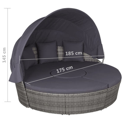 vidaXL 4 Piece Outdoor Lounge Set with Cushions Poly Rattan Grey