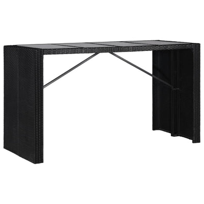 vidaXL 9 Piece Outdoor Dining Set Poly Rattan Black