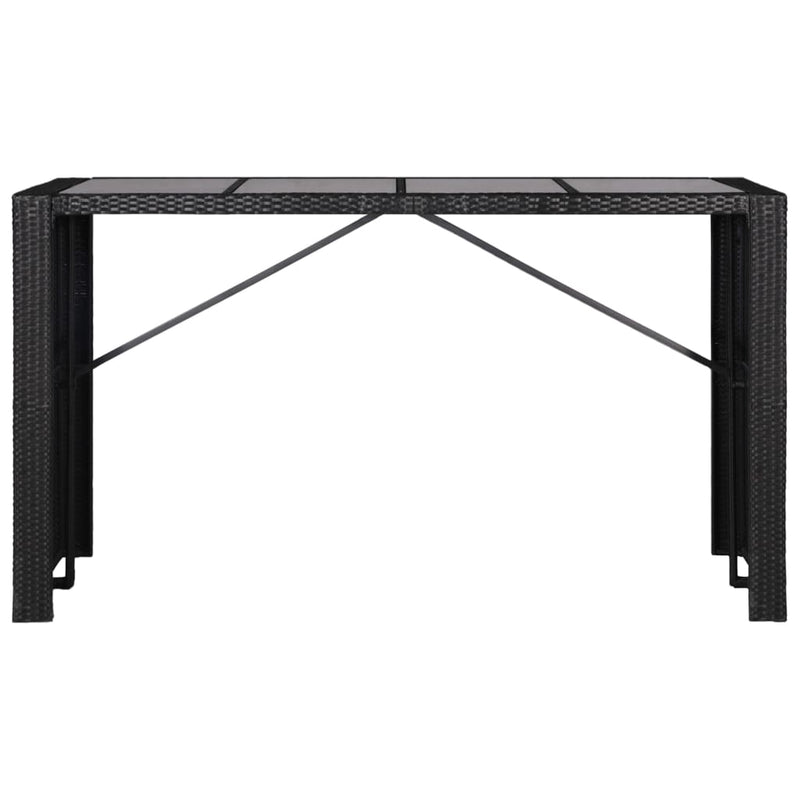 vidaXL 9 Piece Outdoor Dining Set Poly Rattan Black