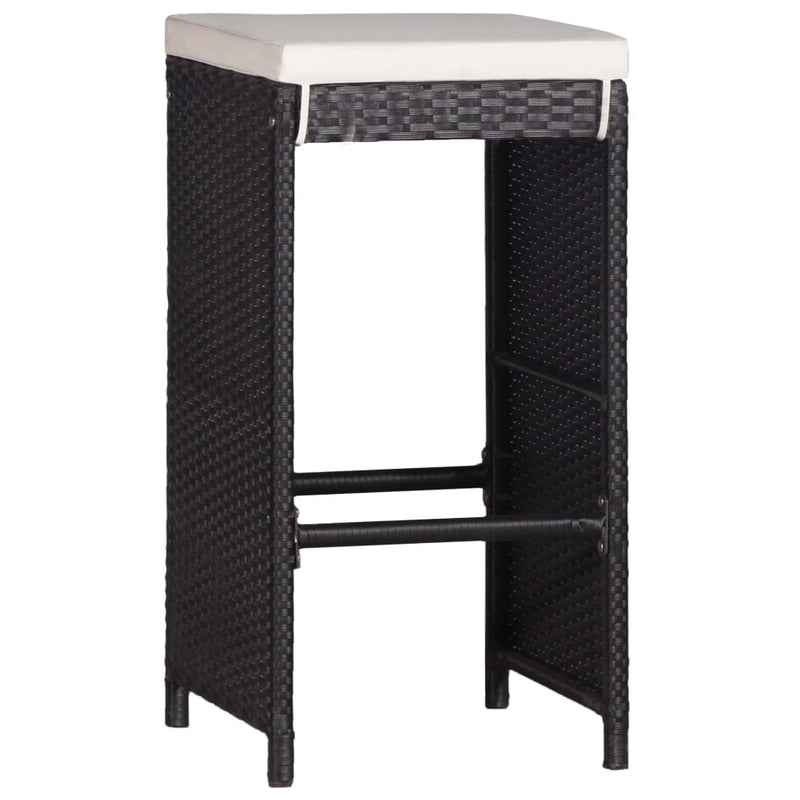 vidaXL 9 Piece Outdoor Dining Set Poly Rattan Black