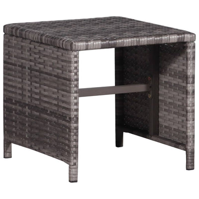 vidaXL Sun Lounger with Table Poly Rattan Grey