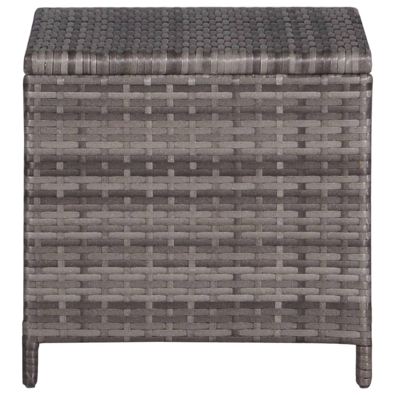 vidaXL Sun Lounger with Table Poly Rattan Grey
