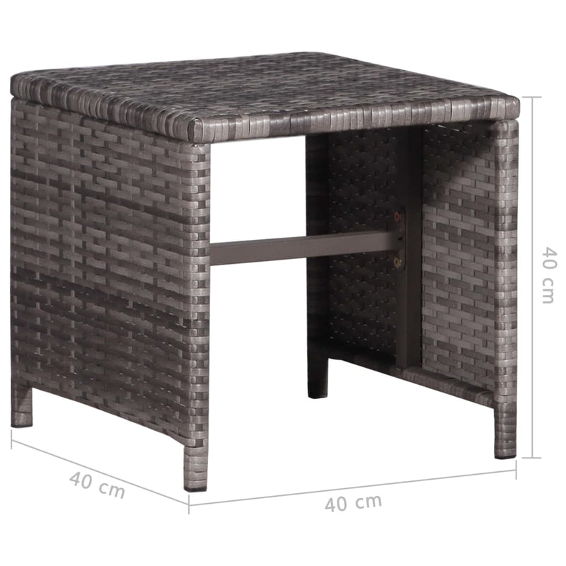 vidaXL Sun Lounger with Table Poly Rattan Grey