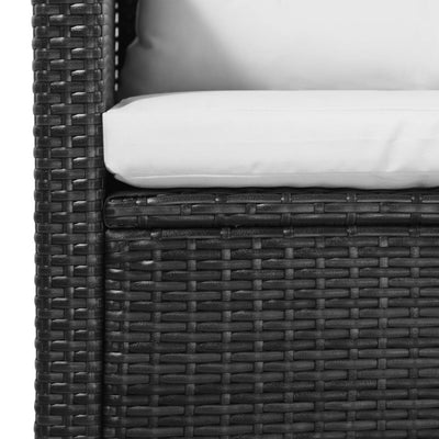 vidaXL 5 Piece Garden Lounge Set with Cushions Poly Rattan Black