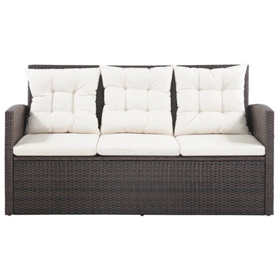 vidaXL 5 Piece Garden Lounge Set with Cushions Poly Rattan Brown