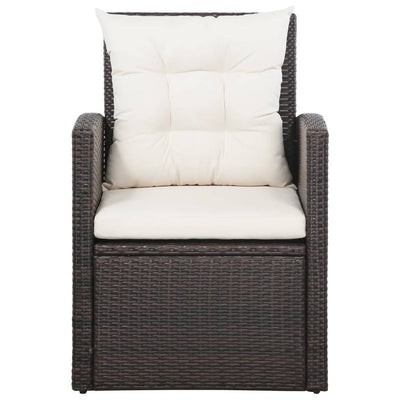 vidaXL 5 Piece Garden Lounge Set with Cushions Poly Rattan Brown