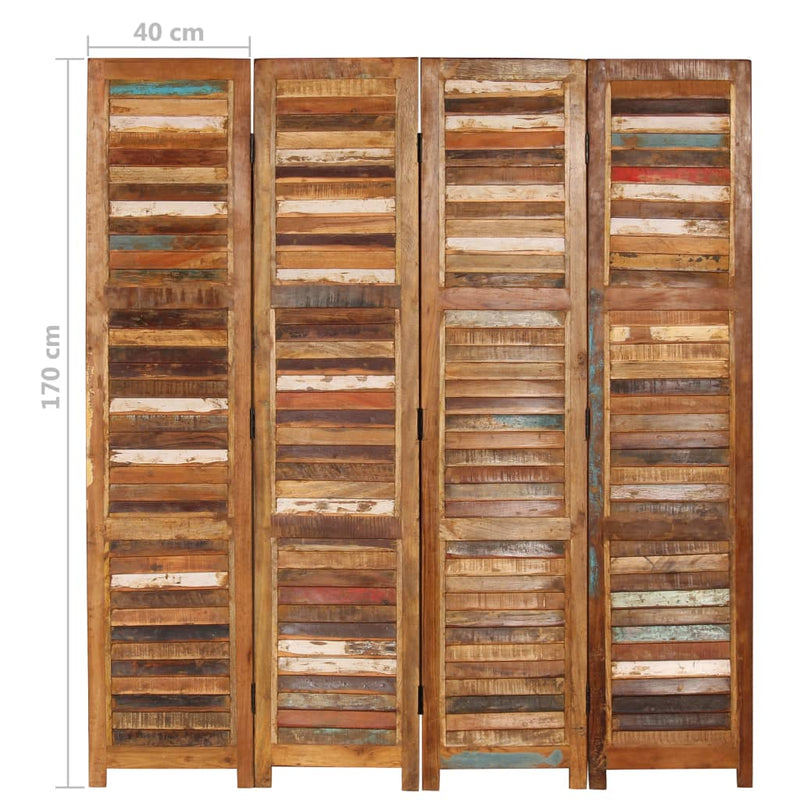 vidaXL Room Divider Solid Reclaimed Wood 170 cm