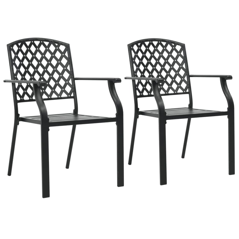 vidaXL Stackable Outdoor Chairs 2 pcs Steel Anthracite