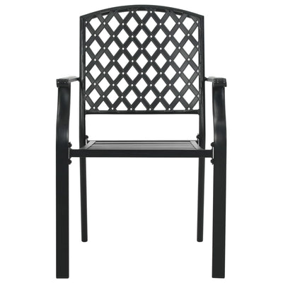 vidaXL Stackable Outdoor Chairs 2 pcs Steel Anthracite