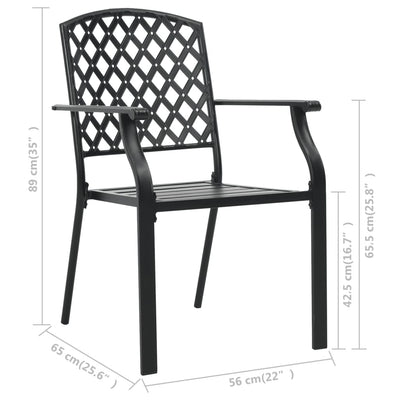 vidaXL Stackable Outdoor Chairs 2 pcs Steel Anthracite