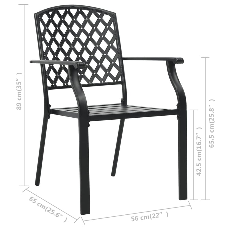vidaXL Stackable Outdoor Chairs 2 pcs Steel Anthracite