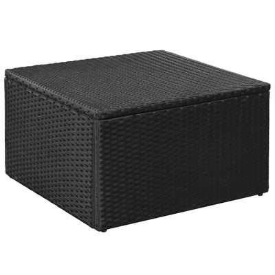 vidaXL 3 Piece Garden Lounge Set Poly Rattan Black and Grey