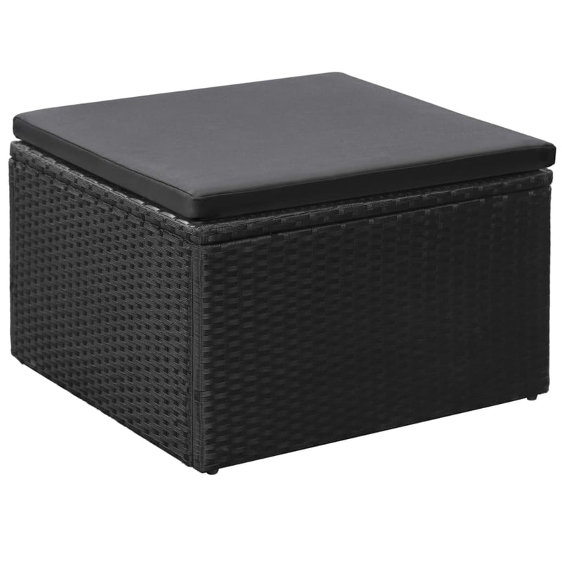 vidaXL 4 Piece Garden Lounge Set Poly Rattan Black and Grey