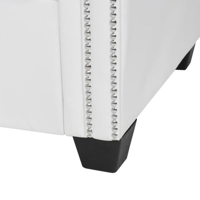 vidaXL L-shaped Chesterfield Sofa Artificial Leather Black