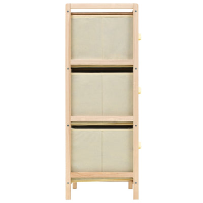 vidaXL Storage Rack with 6 Fabric Baskets Cedar Wood Beige