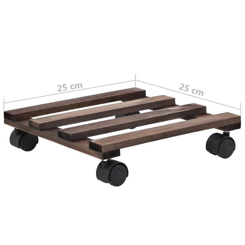 vidaXL Plant Rollers 4 pcs Cedar Wood 25x25 cm