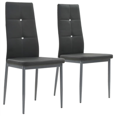 vidaXL Dining Chairs 2 pcs Black Faux Leather