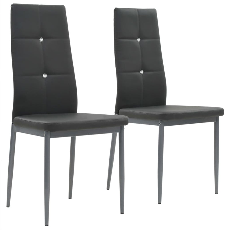 vidaXL Dining Chairs 2 pcs Black Faux Leather