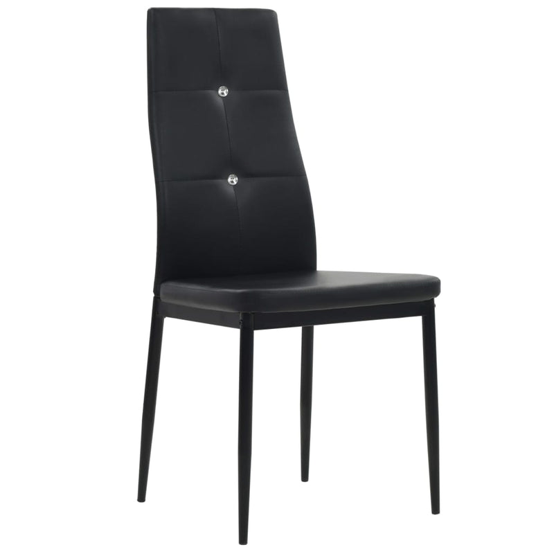 vidaXL Dining Chairs 2 pcs Black Faux Leather