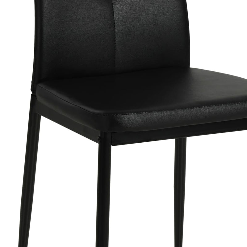 vidaXL Dining Chairs 2 pcs Black Faux Leather