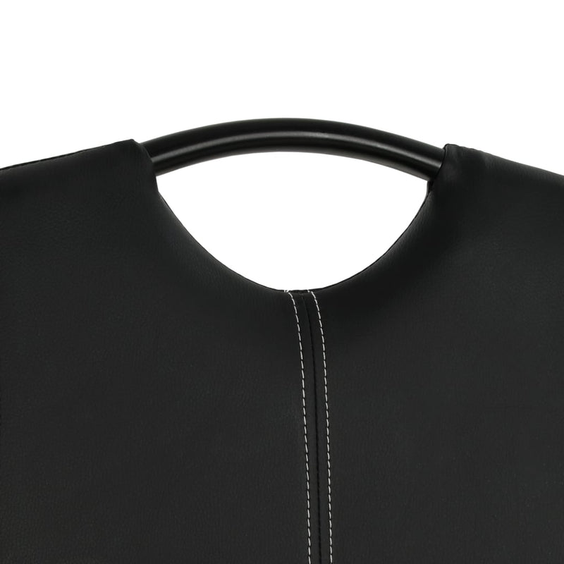 vidaXL Cantilever Dining Chairs 2 pcs Black Faux Leather