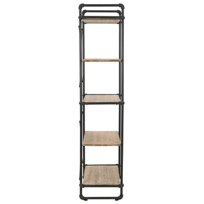 vidaXL Bookcase Solid Firwood and Steel 80x42x180 cm