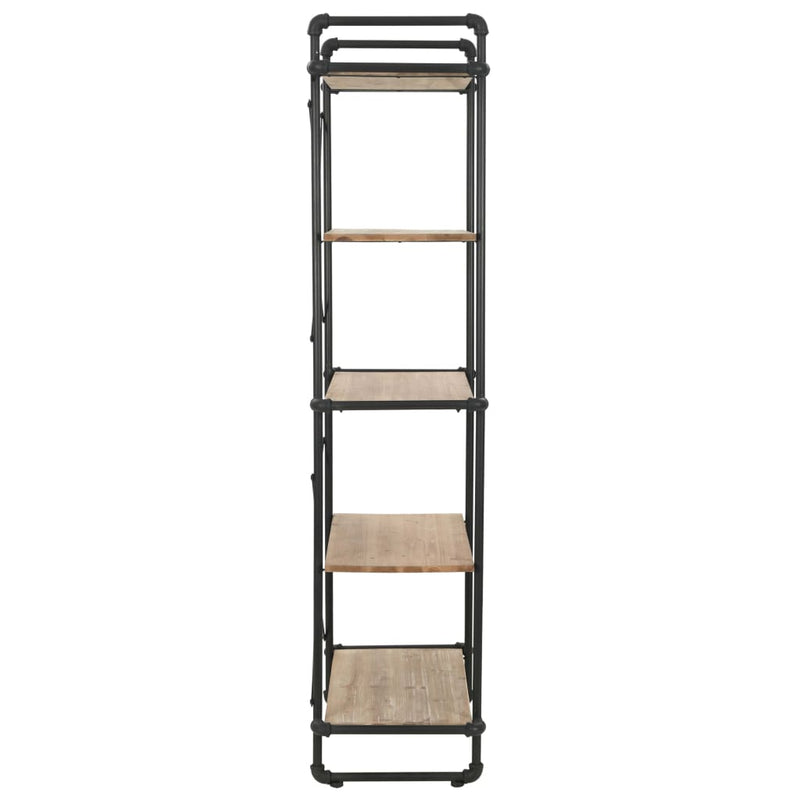 vidaXL Bookcase Solid Firwood and Steel 80x42x180 cm