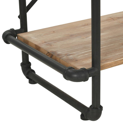 vidaXL Bookcase Solid Firwood and Steel 80x42x180 cm
