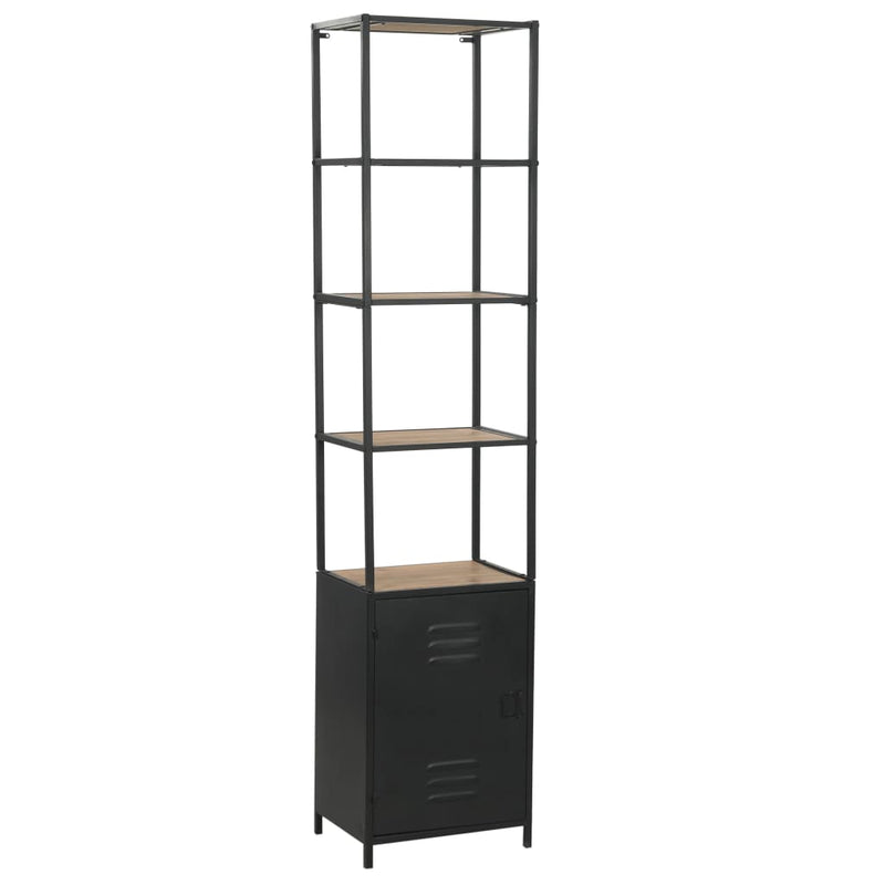 vidaXL Bookcase Solid Firwood and Steel 90.5x35x180 cm