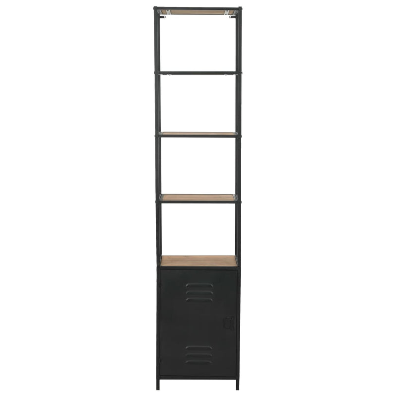 vidaXL Bookcase Solid Firwood and Steel 90.5x35x180 cm
