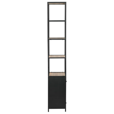 vidaXL Bookcase Solid Firwood and Steel 90.5x35x180 cm