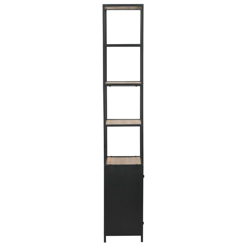 vidaXL Bookcase Solid Firwood and Steel 90.5x35x180 cm