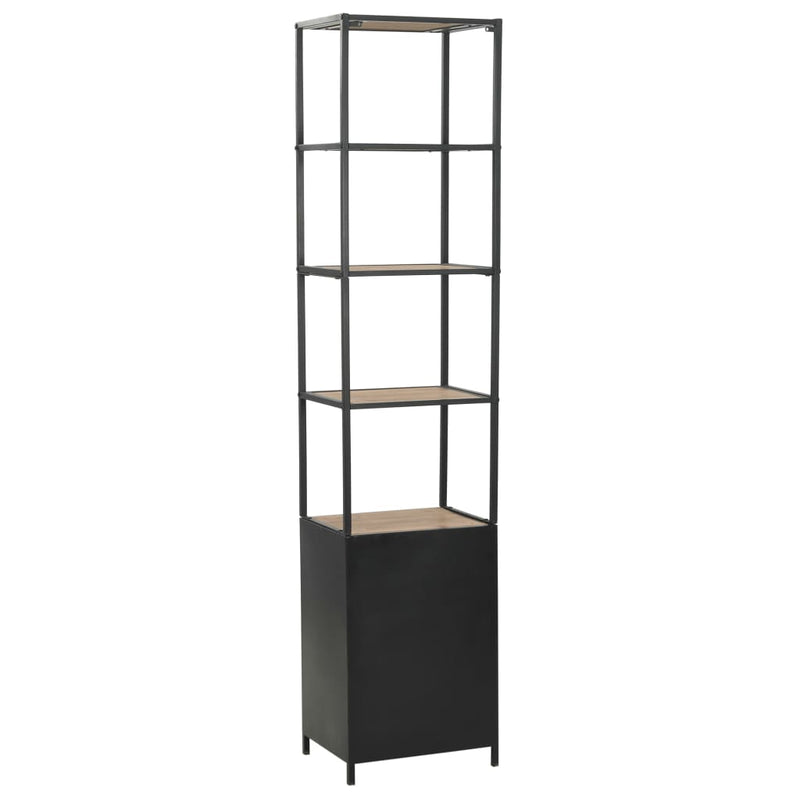 vidaXL Bookcase Solid Firwood and Steel 90.5x35x180 cm