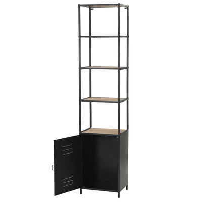 vidaXL Bookcase Solid Firwood and Steel 90.5x35x180 cm